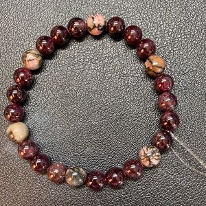 Garnet and Rhodonite crystal bracelet.